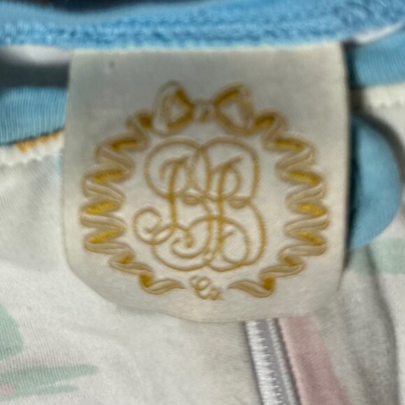 Beaufort Bonnet Onesie Geometrical Shapes Blue Yellow and Pink 6-12 Months - Picture 4 of 5